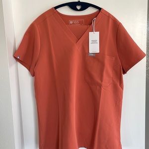 FIGS NWT Catarina top + YOLA pant (petite), small, ltd edition color terracotta